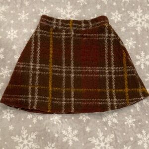 Zara A-Line Skirt - Brown and Yellow Plaid